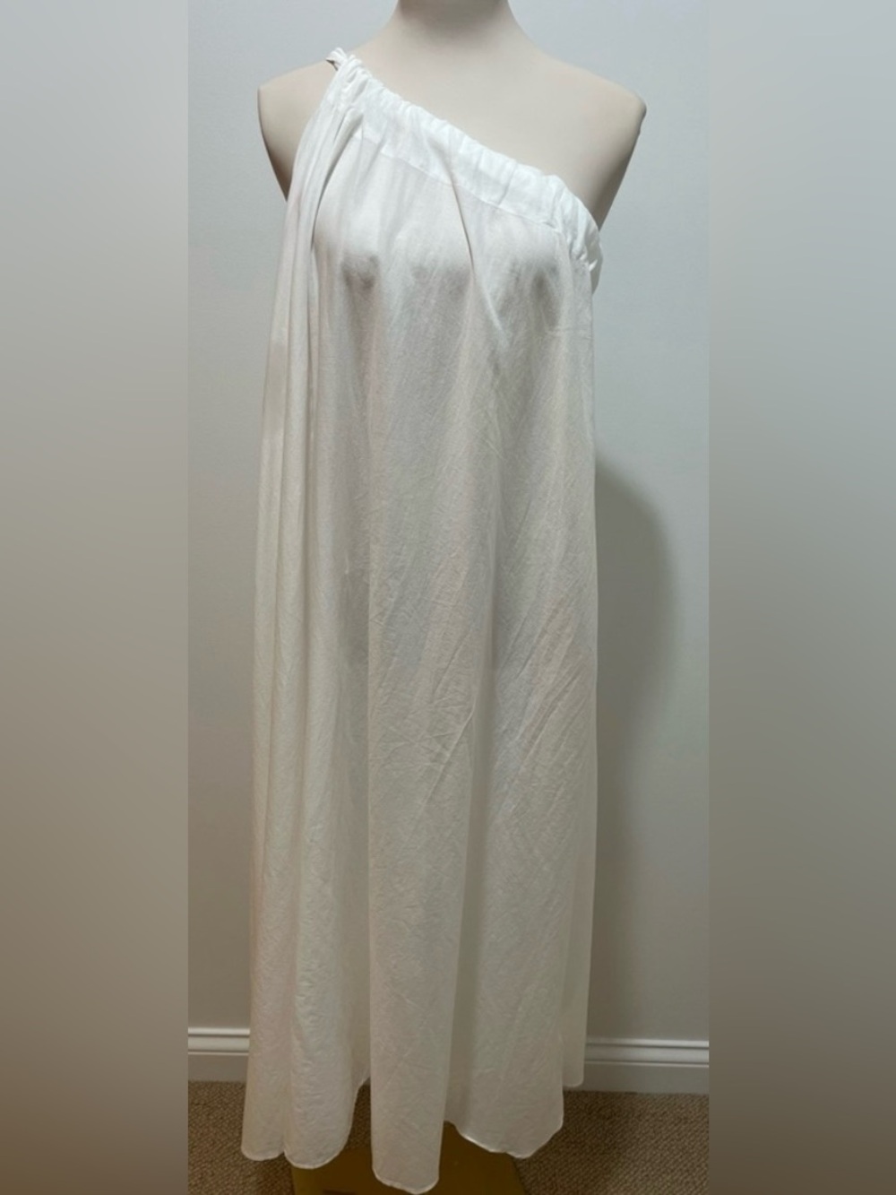 J. Crew NWOT White One-Shoulder Beach Dress in Cotton Voile - Picture 4 of 7